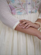 Graceful White Malmal Cotton Embroidery Anarkali Suit Set - BONYHUBSALWAR KAMEEZ