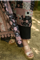 Pink & Black Chanderi Printed Straight Suit Set - BONYHUBSALWAR KAMEEZ