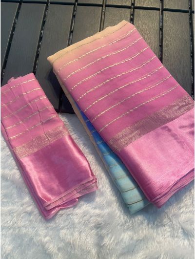 Alia Multi - Color Georgette Satin Bollywood Saree UK Next Day - BONYHUBSAREE