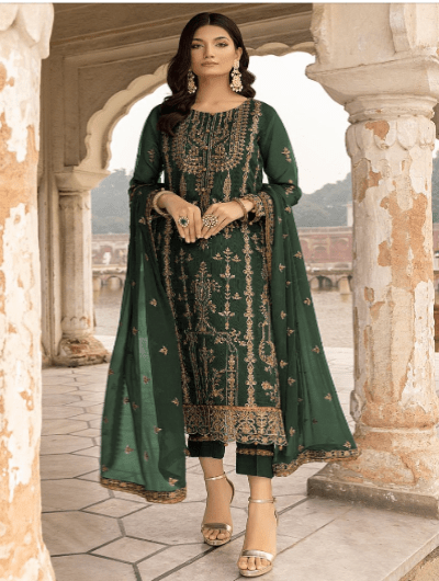Amaya Green Designer Lawn Straight Suit UK Next Day - BONYHUBSALWAR KAMEEZ