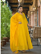 Anarkali Plus Size Lime Yellow Kurti Dupatta Set of 2 - BONYHUBSALWAR KAMEEZ