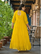 Anarkali Plus Size Lime Yellow Kurti Dupatta Set of 2 - BONYHUBSALWAR KAMEEZ