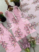 Baby Pink Floral Digital Print Farshi Suit Set - BONYHUBSALWAR KAMEEZ