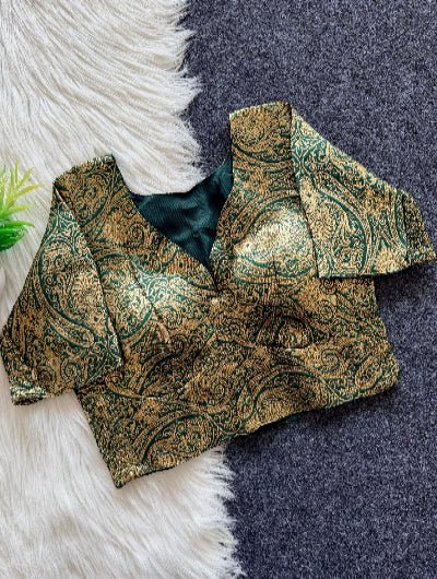 Banarasi Silk Ready-to-Wear Ethnic Sari Blouse for Women - BONYHUBblouses