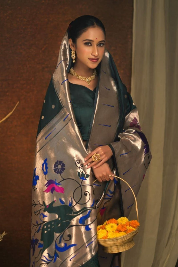 Banarasi Soft Silk Paithani Saree UK Next Day - BONYHUBSAREE