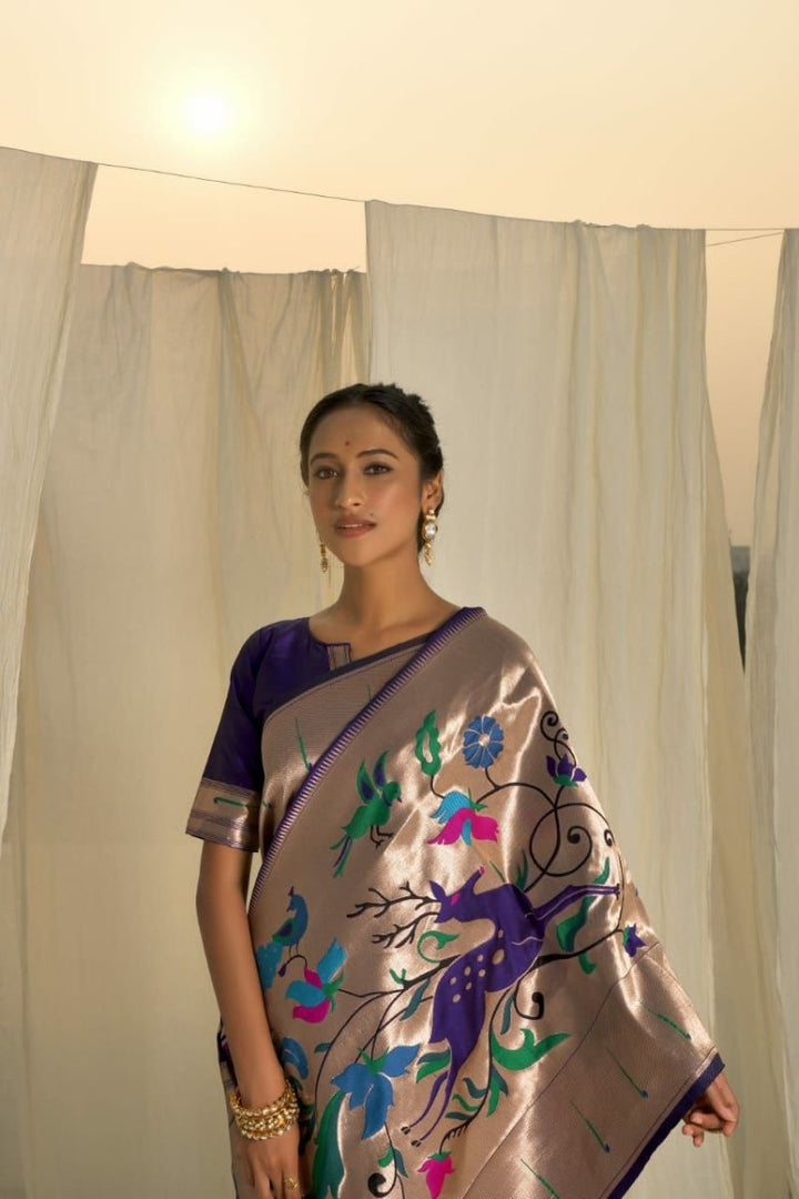 Banarasi Soft Silk Paithani Saree UK Next Day - BONYHUBSAREE