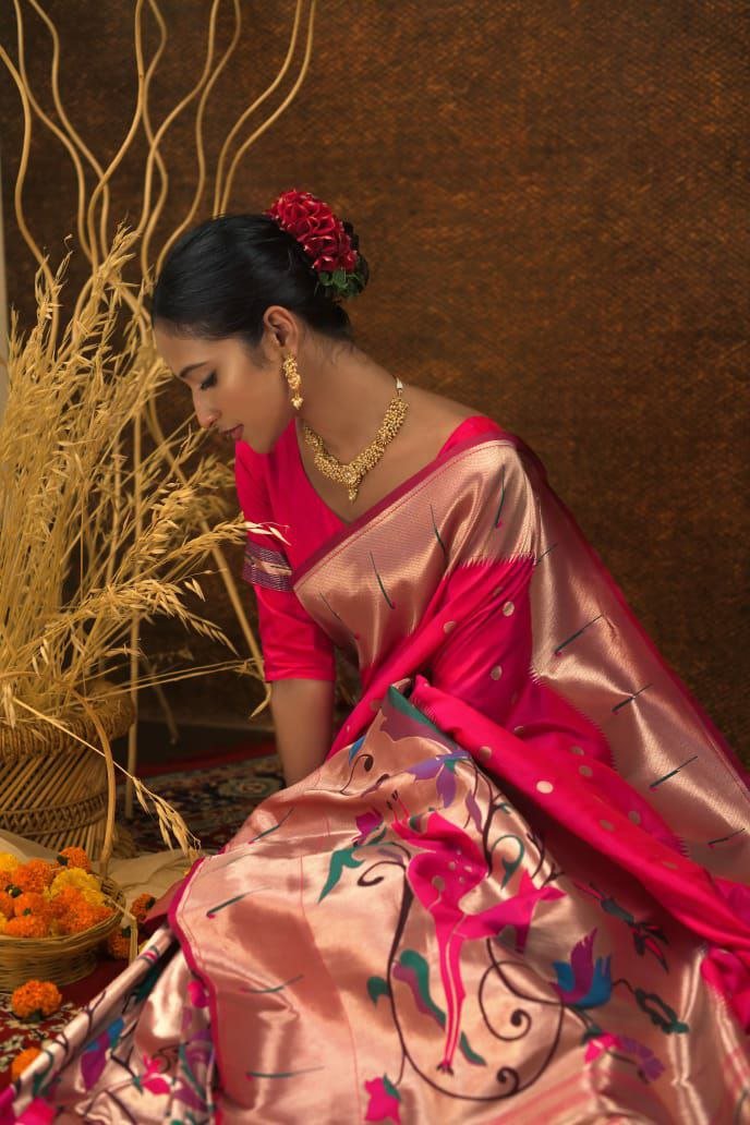 Banarasi Soft Silk Paithani Saree UK Next Day - BONYHUBSAREE