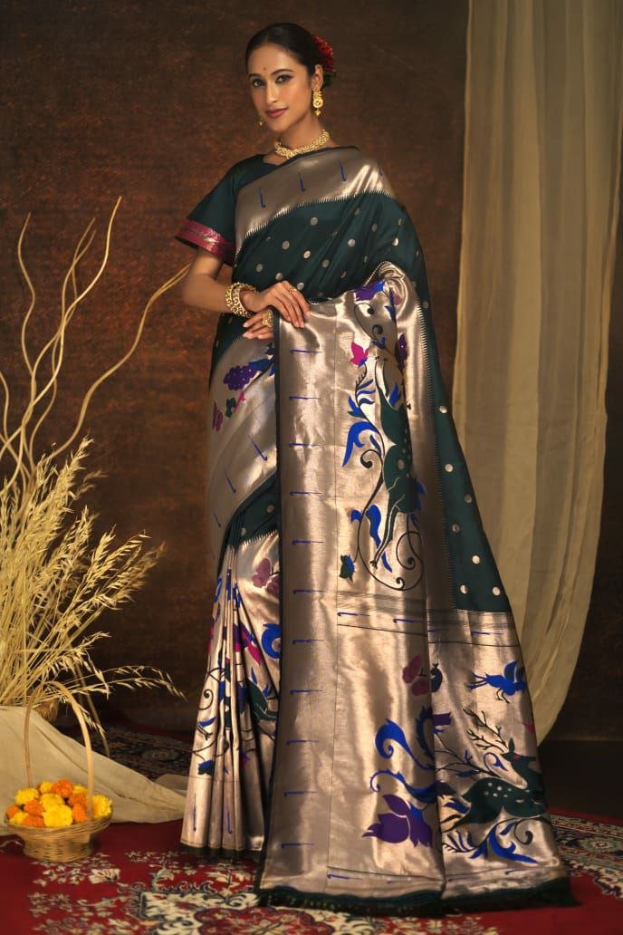 Banarasi Soft Silk Paithani Saree UK Next Day - BONYHUBSAREE