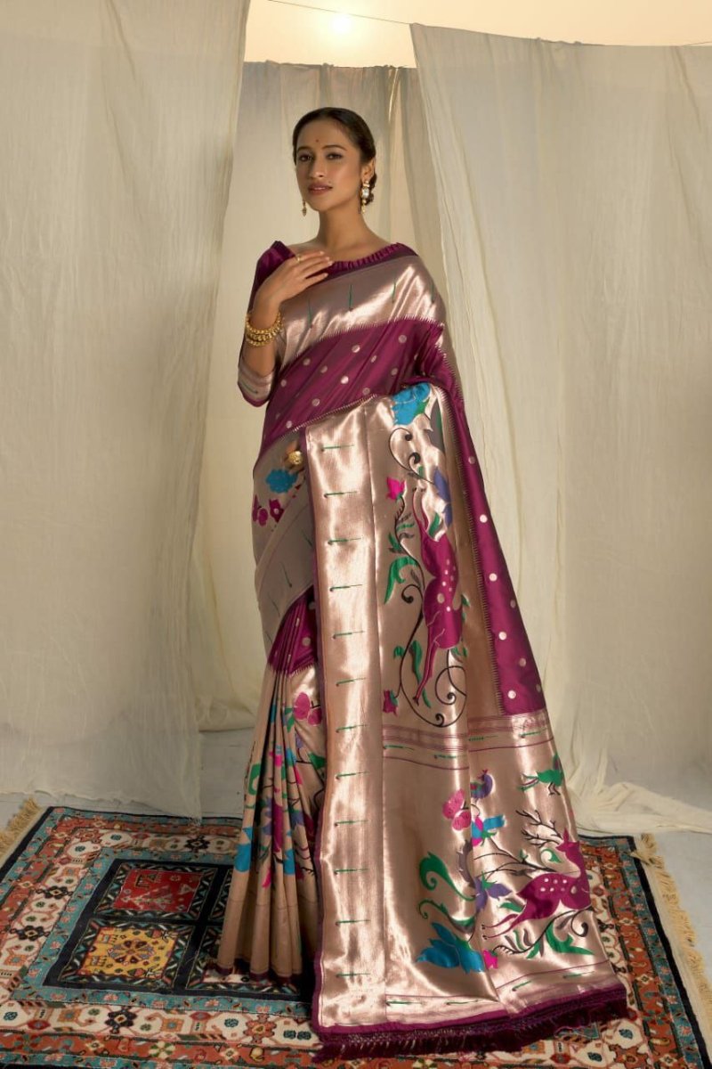 Banarasi Soft Silk Paithani Saree UK Next Day - BONYHUBSAREE