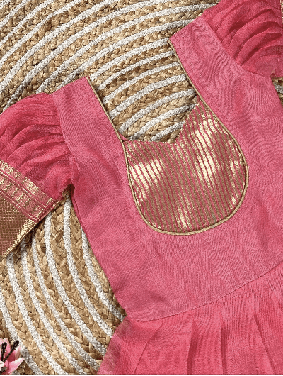 Barbie Mysore Tissue Silk Gown for Kids Girls - BONYHUBLehangas