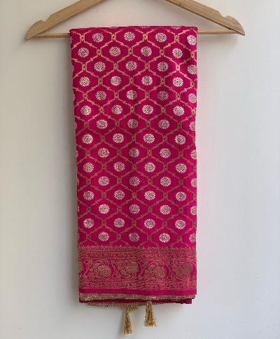 Benarasi Butti Silk Wedding Saree UK Next Day - BONYHUBSAREE