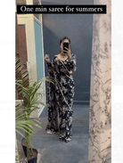 Black 1 Min Saree Georgette Ready to Wear Sari UK Next Day - BONYHUBSAREE