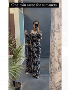 Black 1 Min Saree Georgette Ready to Wear Sari UK Next Day - BONYHUBSAREE