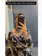 Black 1 Min Saree Georgette Ready to Wear Sari UK Next Day - BONYHUBSAREE