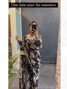 Black 1 Min Saree Georgette Ready to Wear Sari UK Next Day - BONYHUBSAREE