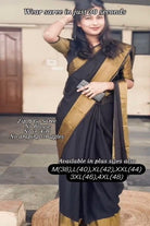 Black 10 Second Ethnic Zari Patta Readymade Saree Gown UK Next Day - BONYHUBSAREE
