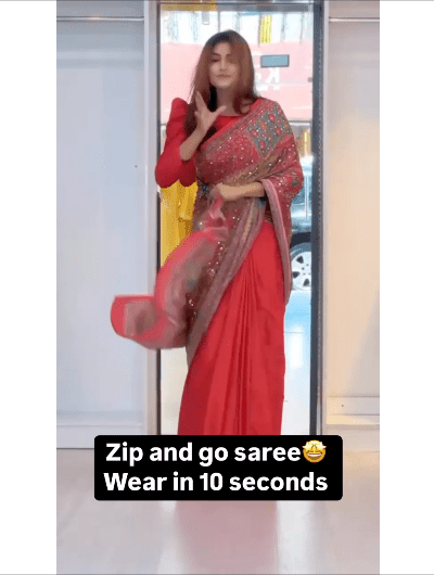 Black 10 Second Multicolor Readymade Sari Gown - BONYHUBSAREE