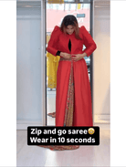 Black 10 Second Multicolor Readymade Sari Gown - BONYHUBSAREE