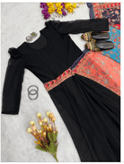 Black 10 Second Multicolor Readymade Sari Gown UK Next Day - BONYHUBSAREE