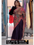 Black 10 Second Multicolor Readymade Sari Gown UK Next Day - BONYHUBSAREE