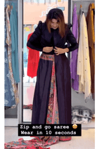 Black 10 Second Multicolor Readymade Sari Gown UK Next Day - BONYHUBSAREE