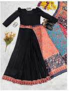 Black 10 Second Multicolor Readymade Sari Gown UK Next Day - BONYHUBSAREE