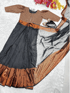 Black 10 Second Saree Ethnic Gown Stitched Blouse - BONYHUBSAREE