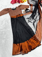 Black 10 Second Saree Ethnic Gown Stitched Blouse - BONYHUBSAREE