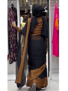 Black 10 Second Saree Ethnic Gown Stitched Blouse - BONYHUBSAREE
