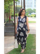 Black Co - ord Set with Kurta Pant (Set of 2) - BONYHUBSALWAR KAMEEZ