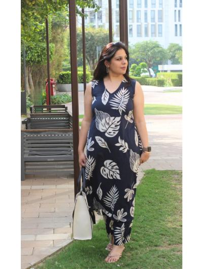 Black Co - ord Set with Kurta Pant (Set of 2) - BONYHUBSALWAR KAMEEZ