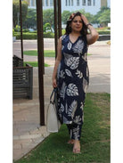 Black Co - ord Set with Kurta Pant (Set of 2) - BONYHUBSALWAR KAMEEZ