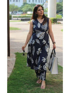 Black Co - ord Set with Kurta Pant (Set of 2) - BONYHUBSALWAR KAMEEZ