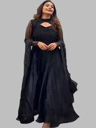Black Elegant Sequins Embroidery Anarkali Suit Set - BONYHUBSALWAR KAMEEZ