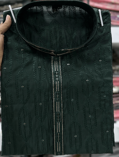 Black Embroidery Festive Men Kurta Pyjama - BONYHUBMEN KURTA