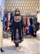 Black Embroidery Salwar Suit Set of 3 UK Next Day - BONYHUBSALWAR KAMEEZ