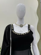 Black Georgette Handwork Anarkali Suit Set - BONYHUBSALWAR KAMEEZ