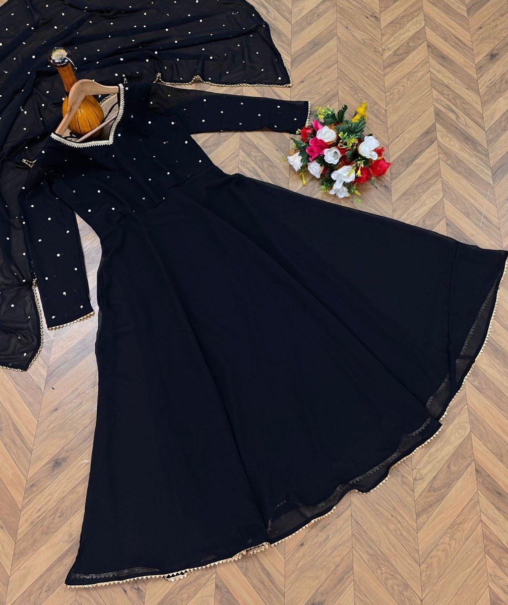 Black Gold Anarkali Dupatta UK NEXT DAY - BONYHUBSALWAR KAMEEZ