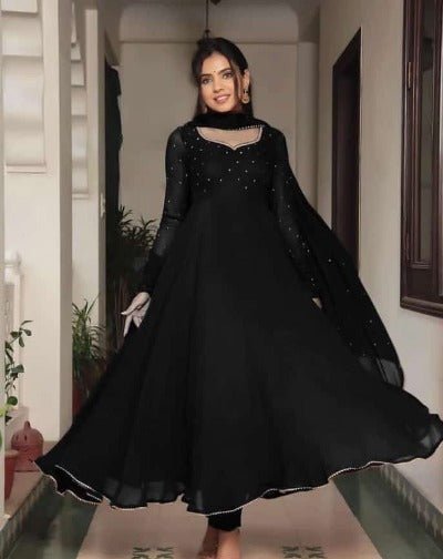 Black Gold Anarkali Dupatta UK NEXT DAY - BONYHUBSALWAR KAMEEZ