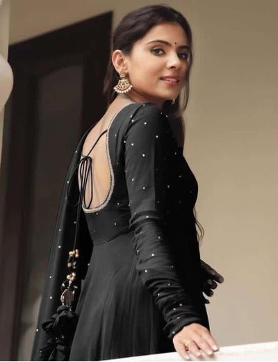 Black Gold Anarkali Dupatta UK NEXT DAY - BONYHUBSALWAR KAMEEZ