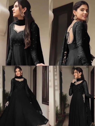 Black Gold Anarkali Dupatta UK NEXT DAY - BONYHUBSALWAR KAMEEZ