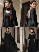 Black Gold Anarkali Dupatta UK NEXT DAY - BONYHUBSALWAR KAMEEZ