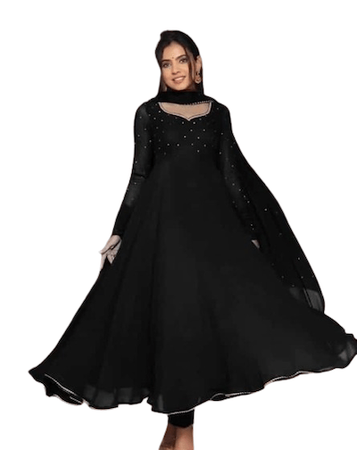 Black Gold Anarkali Dupatta UK NEXT DAY - BONYHUBSALWAR KAMEEZ