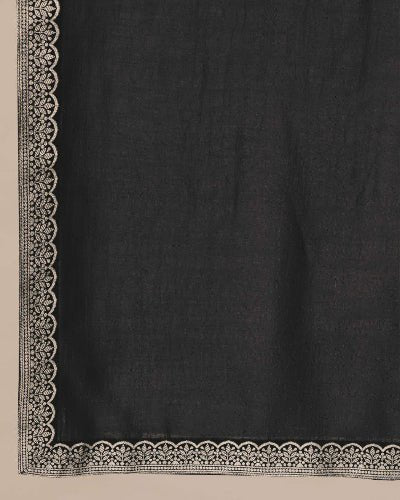 Black Vichitra Silk Jacquard Salwar Suit Set - BONYHUBSALWAR KAMEEZ