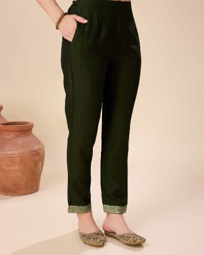 Black Vichitra Silk Jacquard Salwar Suit Set - BONYHUBSALWAR KAMEEZ