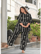 Black & White Printed Cotton Kurti Trouser Set of 2 UK Next Day - BONYHUBsalwar suit