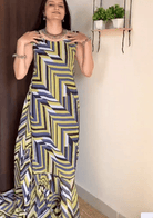 Black Yellow Saree Gown & Blouse Stitched Readymade UK Next Day - BONYHUBSAREE