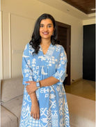 Blue Co - ord Set with Kurta Pant (Set of 2) - BONYHUBSALWAR KAMEEZ