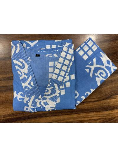 Blue Co - ord Set with Kurta Pant (Set of 2) - BONYHUBSALWAR KAMEEZ