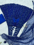 Blue Georgette Bandhani Print Anarkali Suit Set UK Next Day - BONYHUBSALWAR KAMEEZ